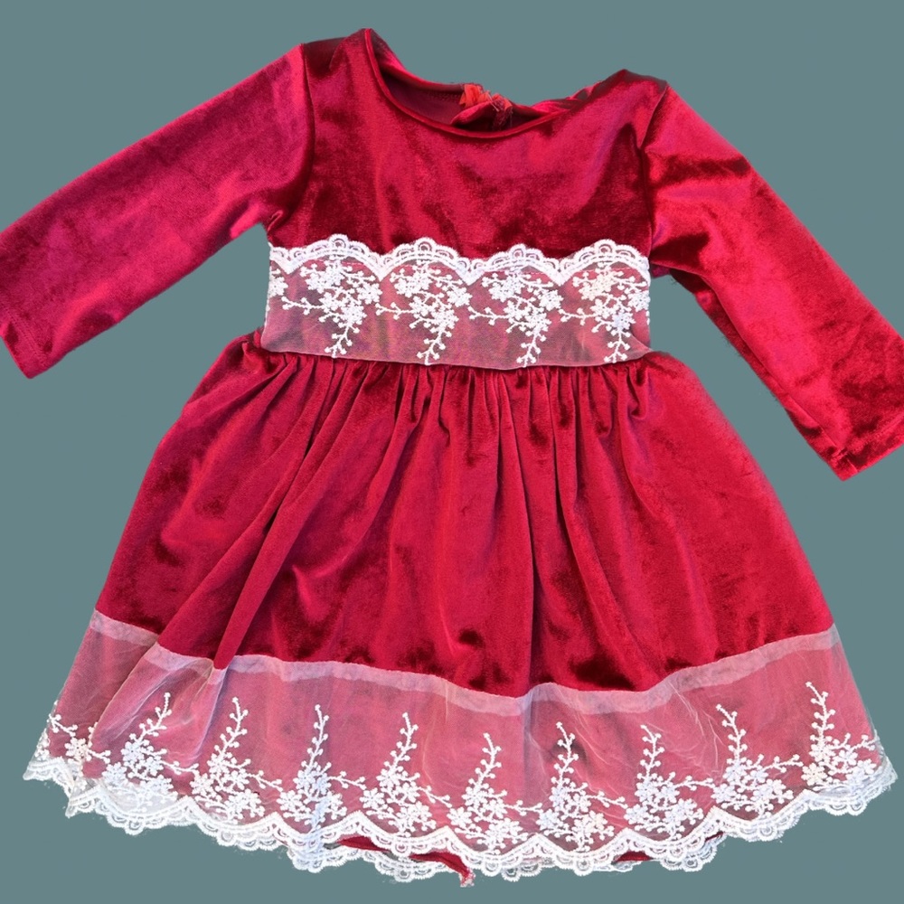 holiday velvet dress , 18-24 months